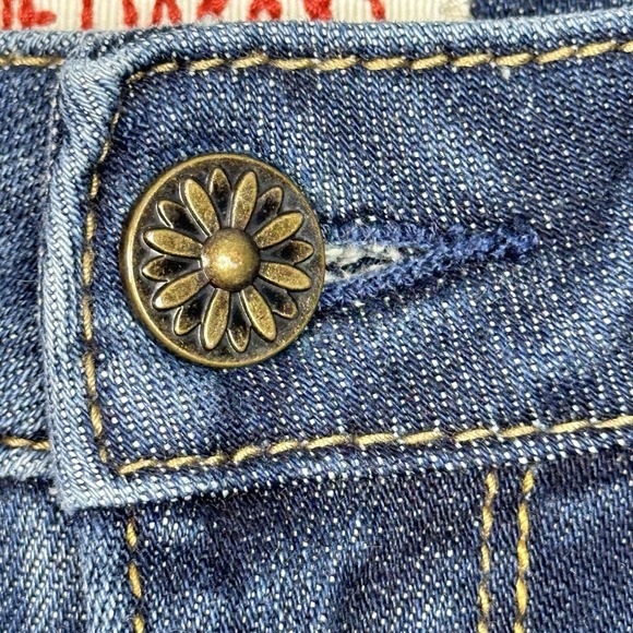 Driftwood Jackie Jeans Embroidered Stripe Sz 29x28 (Tag 26x28) Blue Boho Chic - Picture 3 of 11
